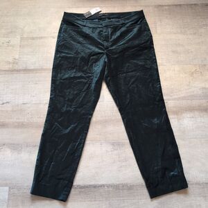 New Banana Republic Sloan Dress Pants Women Size 12 Green Velvet Mid Rise